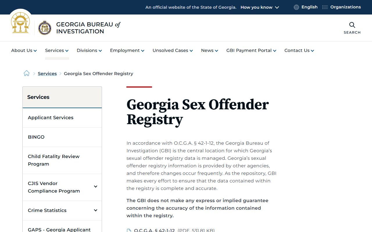 Oglethorpe County arrest records and court charges GBI registry service