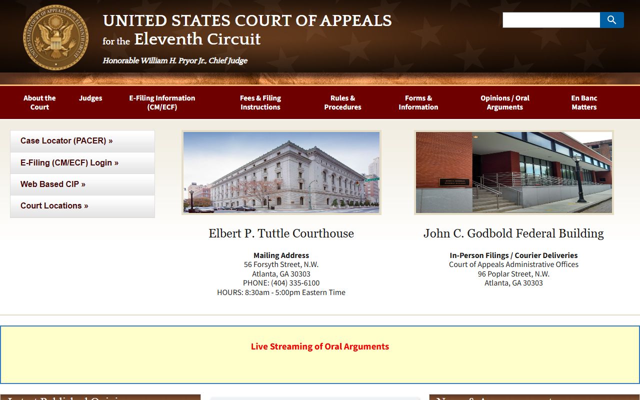 Oglethorpe County court dockets Eleventh Circuit federal appeals