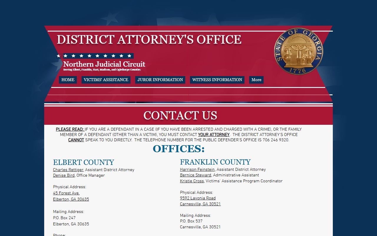 Oglethorpe County criminal court records District Attorney contact