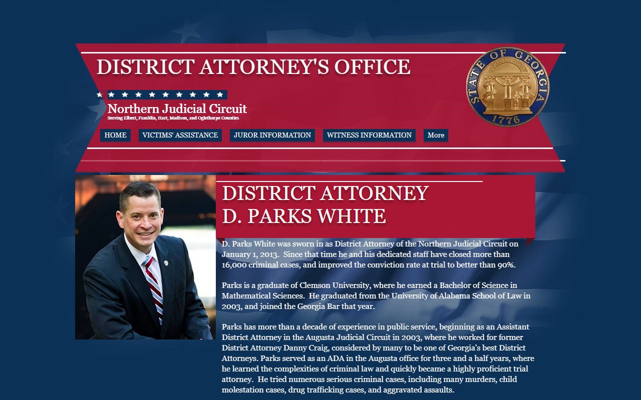 Oglethorpe County criminal court records District Attorney D Parks White