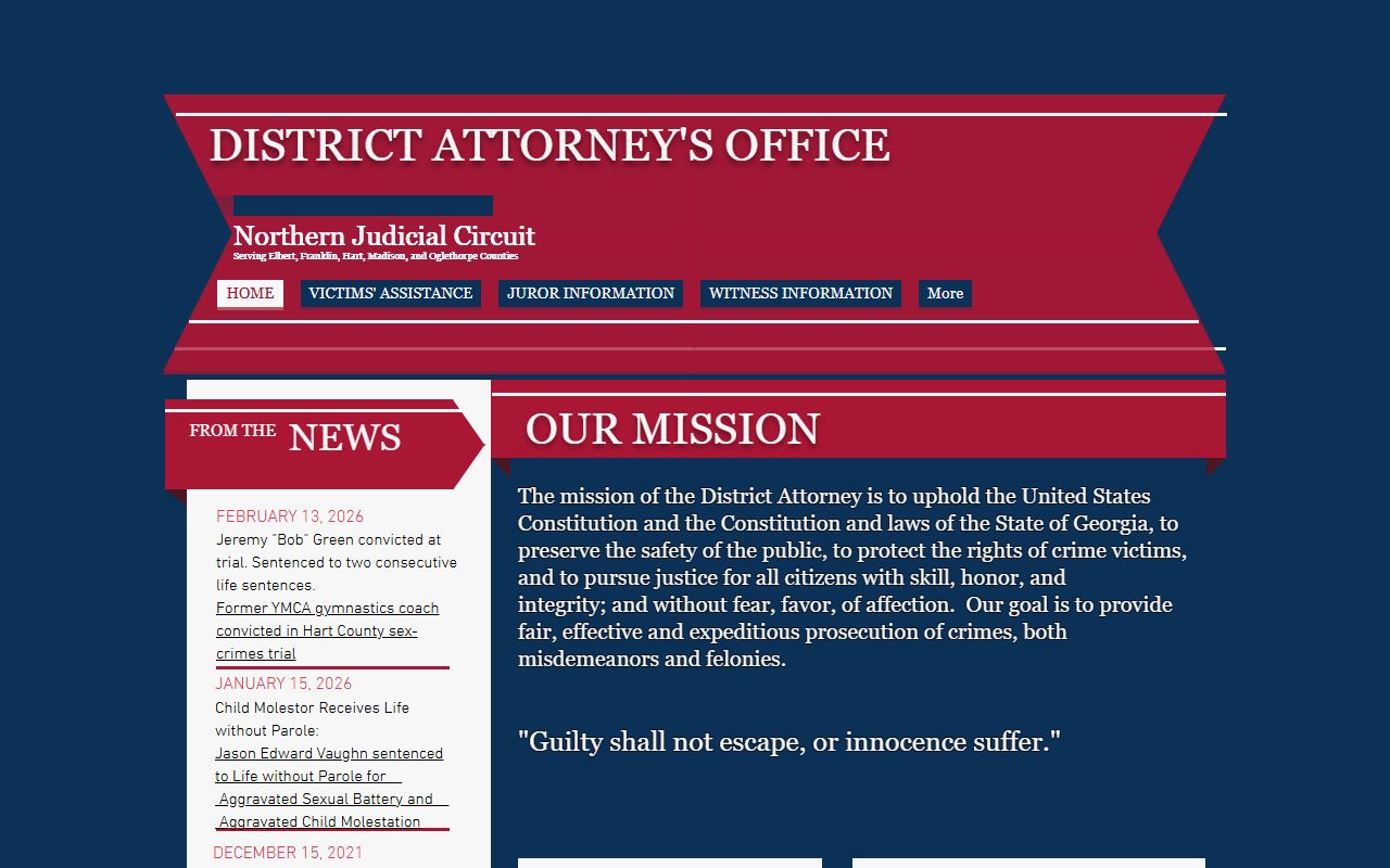 Oglethorpe County Superior Court records Northern Judicial Circuit District Attorney
