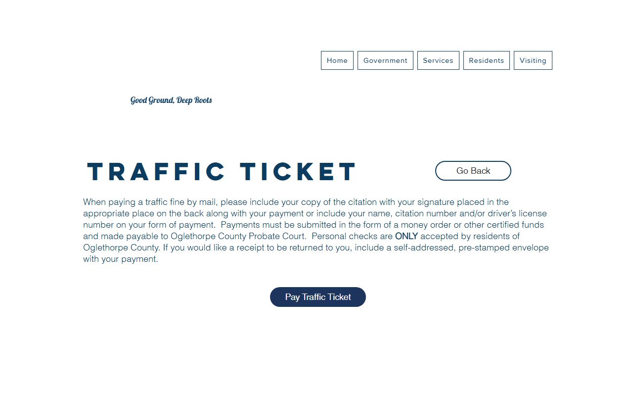 Oglethorpe County traffic court records Probate Court ticket page