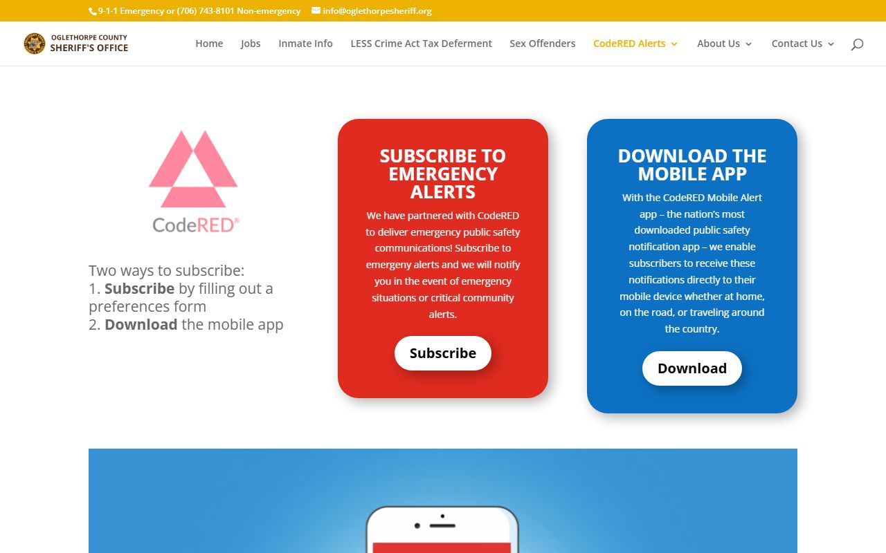 Oglethorpe County warrant search CodeRED alert service